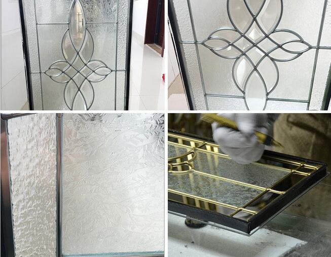 stained door glass with zinc /patina caming