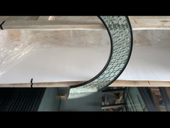 Crescent shaped decorative leaded glass all clear jewels glass with zinc came for doors