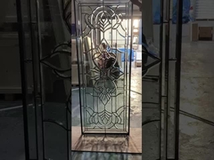 All Clear Bevel Decorative Glass Panel With Patina Caming For Entry Doors