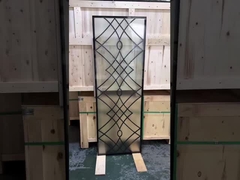 Canada'S Best-Selling 22*64 Wrought Iron Door Inserts glass of 12*12 Steel Bar for Fiber glass doors