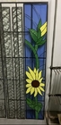 Customeized Sunflower Design Decorative Leaded Glass With Patina Caming For Entry Door