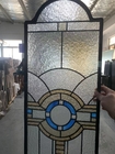 Custom Colored Door Glass Insert For Wood Doors with patina caming
