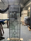 Customized Size And Lily Design With Clear Beveled Glass And Patina Came Door Glass Inserts