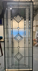 Customized Size And Lily Design With Clear Beveled Glass And Patina Came Door Glass Inserts