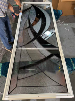 Customized Decorative glass with frame for entrance doors