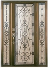 Wrought Iron Glass Front Door With Iron 8x8 MM For Park Antirusting