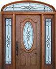 25mm Leaded Light Double Glazed Windows Antique Stained Glass Doors With Patina Caming