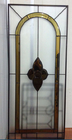Single Layer Decorative Leaded Glass With Patina Caming And Golden Beveled Glass