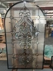 Grey Camming Decorative Front Door Leaded Glass Arched Inserts