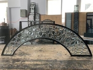 Grey Camming Decorative Front Door Leaded Glass Arched Inserts