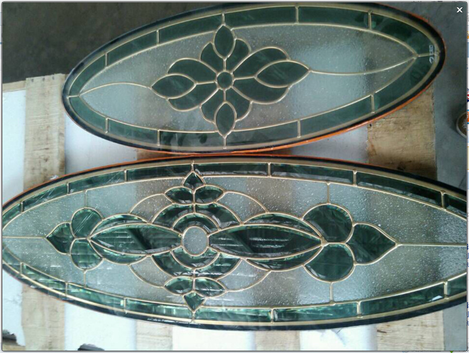 Green Oval Decorativ Stained Leaded Glass 2000MM For Windows 5MM