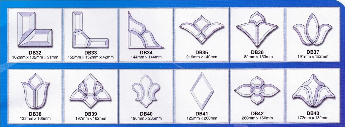 0.5cm Stained Beveled Glass Clusters Bevel Sets Transparent Upscale